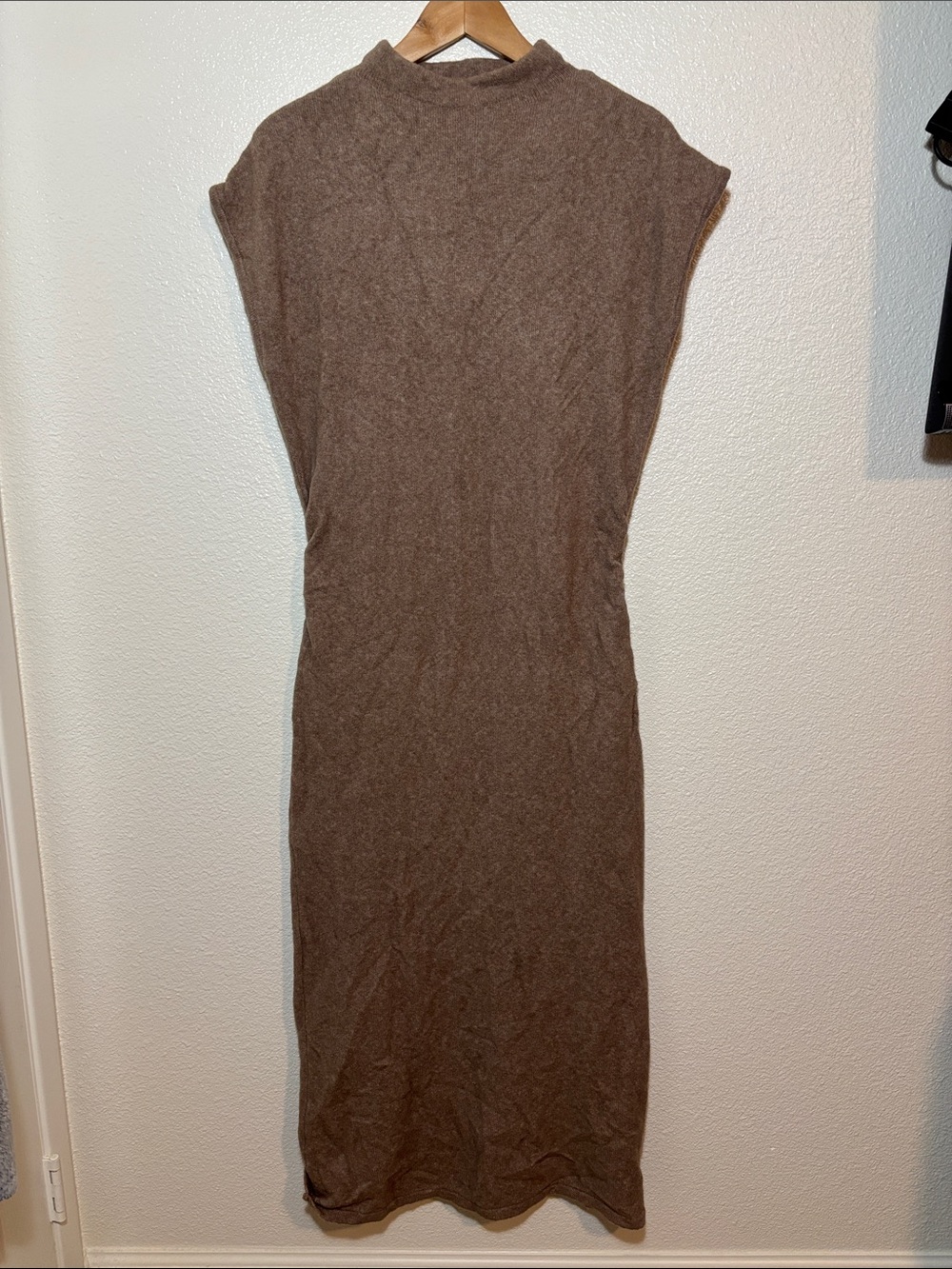 Modern Citizen Organic Cotton Wool Blend Sleeveless High Neck Maxi Dress Size L
